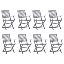 Sklopive vrtne stolice 8 kom od masivnog bagremovog drva 3078261