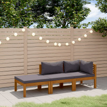 3-dijelna vrtna garnitura od masivnog drva bagrema s jastucima 3086921