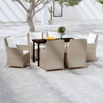 7-dijelni vrtni blagovaonski set smeđi 3099556