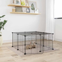 Kavez za ljubimce s 12 panela i vratima crni 35 x 35 cm čelični 3114054