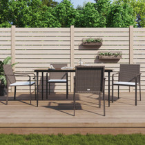 Vrtne stolice s jastucima 4 kom smeđe 56x59x84 cm od poliratana 3187073