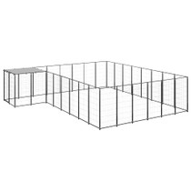 Kavez za pse crni 15,73 m² čelični 3082227