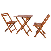 3-dijelni sklopivi bistro set od masivnog bagremovog drva 44015