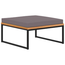 Tabure s jastukom 66x66x36 cm tamnosivi masivno drvo bagrema 46511