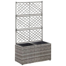 Sadilica s rešetkom i 2 posude 58x30x107 cm od poliratana siva 46934