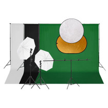 Komplet studijske rasvjete: set svjetala, pozadina i reflektor 3143934