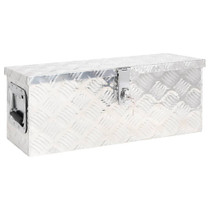 Kutija za pohranu srebrna 60 x 23,5 x 23 cm aluminijska 152248 Kutija za pohranu srebrna 60 x 23,5 x 23 cm aluminijska 152248