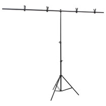 Stalak za pozadinu u obliku slova T crni 201x60x(70-200) cm 190253