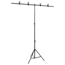 Stalak za pozadinu u obliku slova T crni 151x60x(70-200) cm 190252