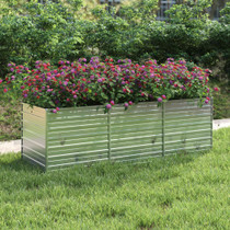 Povišena vrtna gredica 240 x 80 x 77 cm pocinčani čelik srebrna 316886