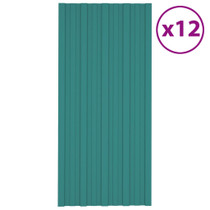 Krovni paneli 12 kom od pocinčanog čelika zeleni 100 x 45 cm 317211 Krovni paneli 12 kom od pocinčanog čelika zeleni 100 x 45 cm 317211