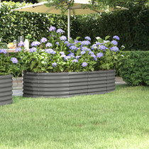 Povišena vrtna gredica od čelika 152 x 80 x 36 cm sivi 318914