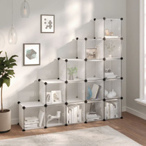 Kockasti organizator za pohranu 15 kocki i vrata prozirni PP 340553