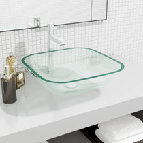 Umivaonik stakleni 42 x 42 x 14 cm prozirni 345236