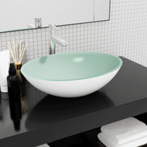 Umivaonik stakleni 50 x 37 x 14 cm bijeli 345255