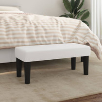 Klupa bijela 70 x 30 x 30 cm od umjetne kože 346633 Klupa bijela 70 x 30 x 30 cm od umjetne kože 346633