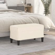 Klupa krem 70 x 35 x 41 cm baršunasta 349405