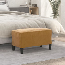 Klupa smeđa 70 x 35 x 41 cm baršunasta 349404 Klupa smeđa 70 x 35 x 41 cm baršunasta 349404