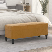 Klupa smeđa 100x35x41 cm baršunasta 349428