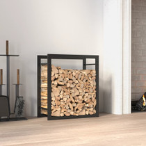 Stalak za drva za ogrjev mat crni 50x28x56 cm čelični 350304