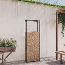 Stalak za drva za ogrjev mat crni 80x28x222 cm čelični 350309