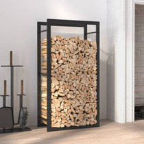 Stalak za drva za ogrjev mat crni 50x28x94 cm čelični 350305