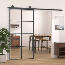Klizna vrata crna 102,5 x 205 od stakla ESG i aluminija cm 151674
