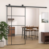 Klizna vrata od stakla ESG i aluminija 102,5 x 205 cm crna 151686