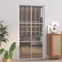 Unutarnja vrata 102,5x201,5 cm bijela od ESG stakla i aluminija 350591