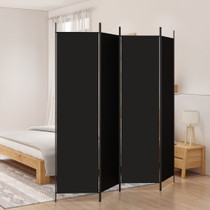 Sobna pregrada s 4 panela crna 200 x 200 cm od tkanine 350185 Sobna pregrada s 4 panela crna 200 x 200 cm od tkanine 350185