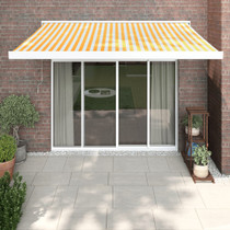Tenda na uvlačenje žuto-bijela 3 x 2,5 m od tkanine i aluminija 3154581