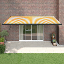 Tenda na uvlačenje žuto-bijela 5 x 3 m od tkanine i aluminija 3154610