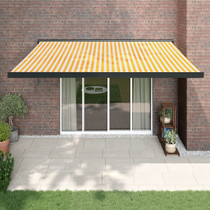 Tenda na uvlačenje žuto-bijela 4,5x3 m od tkanine i aluminija 3154609