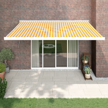 Tenda na uvlačenje žuto-bijela 4,5x3 m od tkanine i aluminija 3154534