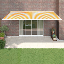 Tenda na uvlačenje žuto-bijela 5 x 3 m od tkanine i aluminija 3154535
