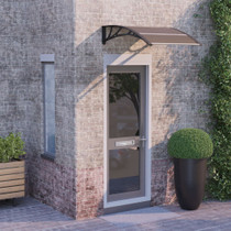Nadstrešnica za vrata crna 100 x 80 cm polikarbonatna 153590