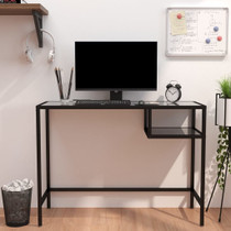 Stol za računalo boja crnog mramora 100x36x74 cm kaljeno staklo 331623 Stol za računalo boja crnog mramora 100x36x74 cm kaljeno staklo 331623