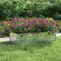 Povišena vrtna gredica 160 x 80 x 45 cm pocinčani čelik srebrna 316884