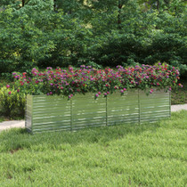 Povišena vrtna gredica 320 x 40 x 77 cm pocinčani čelik srebrna 316891