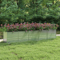 Povišena vrtna gredica 400 x 80 x 77 cm pocinčani čelik srebrna 316900