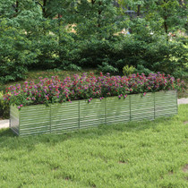 Povišena vrtna gredica 480 x 80 x 77 cm pocinčani čelik srebrna 316902