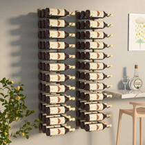 Zidni stalak za vino za 36 boca 2 kom zlatni željezni 340890
