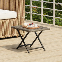Sklopivi stol sivi 45 x 35 x 32 cm od poliratana 362252