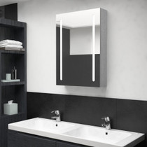 LED kupaonski ormarić s ogledalom boja betona 50 x 13 x 70 cm 326495