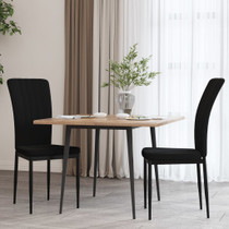 Blagovaonske stolice 2 kom crne baršunaste 326099