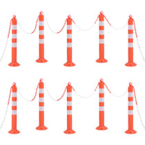 Stupovi za kontrolu prometa s lancem 10 kom 75 cm PE 150964
