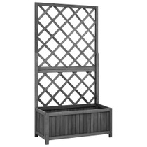 Vrtna sadilica s rešetkom crna 70x30x135 cm od masivne jelovine 316427