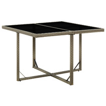 Vrtni stol sivi 109 x 107 x 74 cm od poliratana i stakla 316765