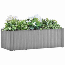 Povišena vrtna gredica sa samozalijevanjem siva 100x43x33 cm 317576