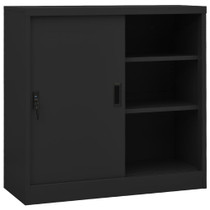 Uredski ormarić s kliznim vratima antracit 90x40x90 cm čelični 335953